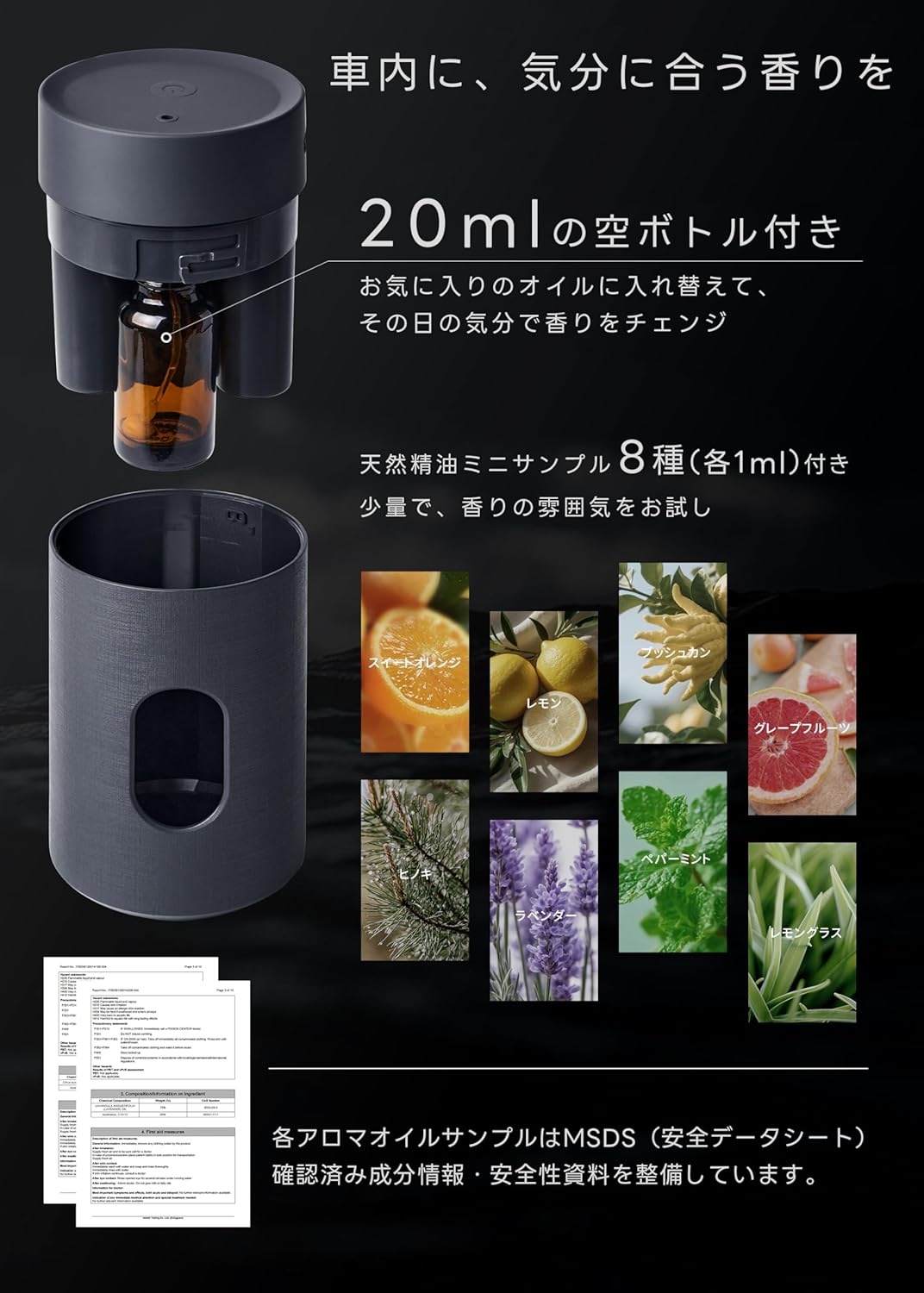 Aromaori 車用アロマディフューザーのギフトセットを紹介する商品画像